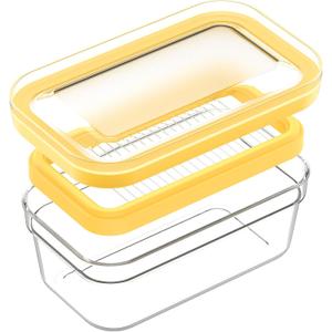 Airtight Butter Slicer Cutter, Stick Butter Storage Case with Lid for Fridge (Airght, Medium 280g)