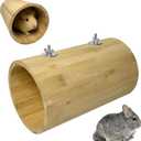 Chinchilla Bamboo Hanging Tunnel Toys, Guinea Pig Tunnel Tube Toy, Small Animal Cage Accessories for Chinchilla Ferret Guinea Pig Rat (B)