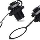 Inflatable Boat Air Valve,2PCS Inflatable Boat Spiral Air Plugs One-Way Inflation Replacement Screw for Inflatable Boat (Black)