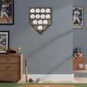 Baseball Display Case,Baseball Holders for Balls,12.8x16 inches Large Carbonized Shadow Box for 12 Baseballs Wall Mount,Without Door,for Home Run and Collector Autograph Balls