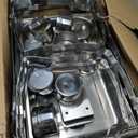 Alpha Living 4 Pack Chafing Dish Full Set Stainless Steel Catering Chafer with Lids, Pans & Fuel Holders Buffet Food Warmers for Parties, Events & Weddings Alpine Gray Handles