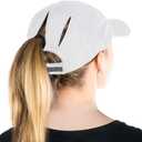 TOP-EX Oversized L XL XXL Women High Ponytail Messy Bun Packable Unstructured UV 50 Baseball Cap Running Hat (White)