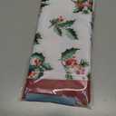 Newbridge Christmas Natures Poinsettia Scalloped Fabric Holiday Napkins, Holly, Berries and Evergreen Border with Red Trim, Set of 4 Reusable Cloth Napkins