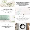 ALEISSEL Natural Cotton 3pcs Botanical Comforter Sets Queen Size-Green Comforter with Luxurious Tan & Gray Leaves on White, Reversible Lightweight Floral Bedding Sets(Full/Queen)