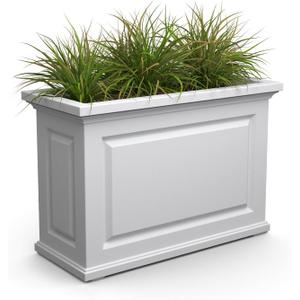 Mayne Nantucket Trough Planter Self-Watering, Weather-Resistant Planter for Flowers Durable Outdoor Design for Patio, Porch, or Entryway, 36" L x 16" W x 24" H