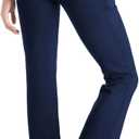 Yogipace Petite/Regular/Tall Women's Bootcut Yoga Pants with Side Pockets, Flare Leggings for Travel, Lounge & Everyday Wear, L (Black)