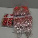 75 Pcs Christmas Tree Decoration Set Gift Christmas Ball Ornament Star Tree Topper Glitter Poinsettia Flowers Hanging Snowflakes Mesh Ribbon Bendable Ties for Xmas Holiday Party(Red)