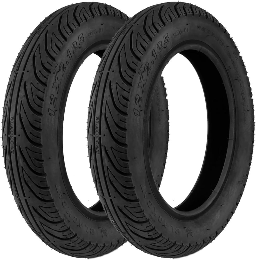 2 Pack E-Bike Tire Kids Bike Tire 12x2.125 with 2 Tubes Strong Grip Compatible Replacement Bicycle Tire for Electrc Bicycle