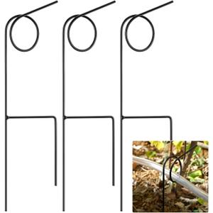 Teenyyou 3 Pcs Plant Protection Hose Guide 17.5 Inch Heavy Duty Metal Garden Stakes Plant Saving Water Hose Holder Lawn & Garden Watering Equipment 360 Degree Rotation for Yard Lawn