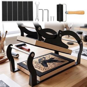 A3 Linocut Press Machine, Manual Lever Printing Press for Block Woodcut