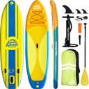 Inflatable Stand Up Paddle Board 10'6", Lightweight & Stable with 3-Fin Maneuverability, Complete Paddleboard Accessories for Adults & Youth, Ideal Outdoor Gift