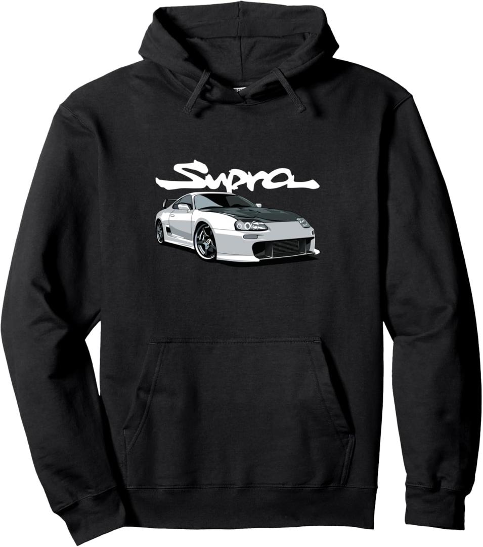 JDM MkIV Supra 2JZ Street Racing Drag Drift Pullover Hoodie, Black