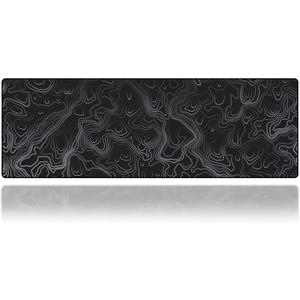 Gamer Boss - Gaming Mouse Pad - 36 x 12 Inches - 4mm Thick with Stitched Edges, Non-Slip Rubber Base, Premium Cloth Mousepad, Desk Mat for Laptop, Keyboard, Computer & PC (Extended, Topographic)