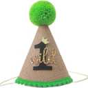 KOJIN Wild One Birthday Party Hat For BoysAnimal-Themed Birthday Crown For 1st BoysWild One First Birthday HatJungle Safari Party Supplies For 1-Year-OldJungle-Themed Photo Booth Props