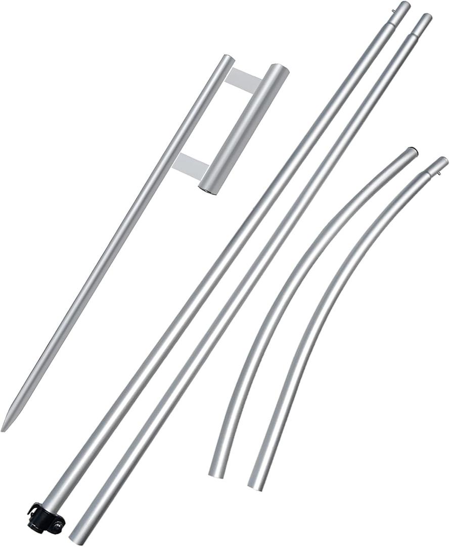 Swooper Flag Pole Kit, 11FT Windless Aluminum Feather Flag Pole with Heavy Duty Base/Ground Stake/Stainless Steel Spike for Advertising Business