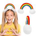 Crazy Hair Clip Kit Crazy Hair Day Accessories for Girls Funny Head Band for Kids and Adults Party Gift(Rainbow)