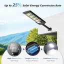 OKPRO Solar Lights Outdoor, Dusk to Dawn Solar Street Light, 6500K Solar Flood Lights with Motion Sensor with Remote, IP66 Waterproof Parking Lot Light, Commercial Area Lighting for Outside 4-Pack, 6500K 4PC