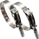 4" Heavy Duty T Bolt Hose Clamp Stainless Steel - Spring Loaded 108mm - 116mm for 4" I.D. Hose with 3mm - 6mm Wall Thickness, Auto-adjusting maintain Constant Tension (108mm - 116mm, 2 Pack)