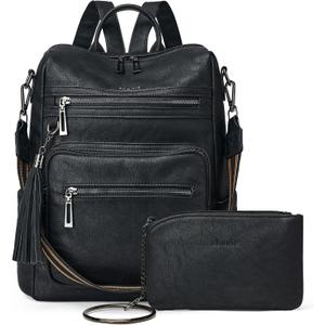 Shrrie Backpack Purse for Women Leather Backpack Fashion Designer Travel Backpack Convertible Shoulder Bag