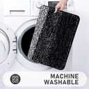 Bsmathom Bathroom Rugs Sets 4 Piece with Toilet Cover, Soft Absorbent Bath Mats Non-Slip Machine Washable Bath Rugs Set with U-Shaped Contour Toilet Mat for Bathroom Tub, Shower, Black
