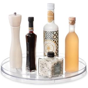 iDesign 14.5-Inch Lazy Susan Organizer - Large Lazy Susan Turntable for Cabinet or Pantry, Clear