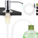 Dish Soap Dispenser for Kitchen Sink Built in Soap Dispenser Pump with 47" Extension Tube Kit Chrome Plated