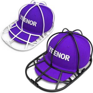 Hat Washer Cage for Washing Machine  Baseball Cap Cleaner Rack for Washer & Dishwasher, Structured Cap Shaper & Protector for Hats  2 Packs (Assembly Required)