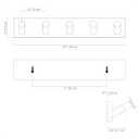 LARHN Wall Mounted Coat Rack, White with 5 Heavy-Duty 1" Diameter Hooks, 16.5" - Wall Hook Rack - Modern Scandinavian Home Decor