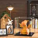 JUJOMAT Acrylic Display Case for Collectibles, Clear Box 14x14x15 in, Black