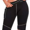 TrainingGirl Women's Hot Neoprene Sauna Sweat Shorts with Pocket Weight Loss Slimming Pants Workout Body Shaper Yoga Leggings 3XL