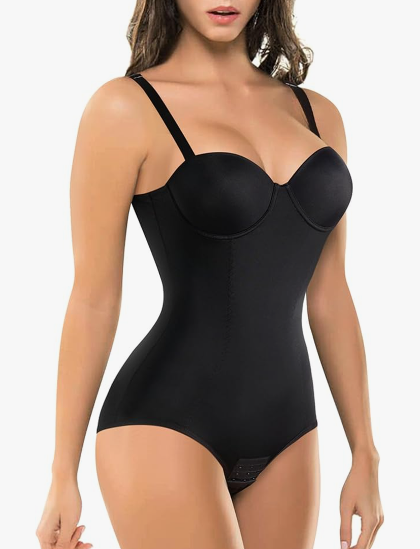 Bodysuit Shapewear for Women Tummy Control Dress Backless Bodysuit Tops Body Shaper with Built-in Bra Size L