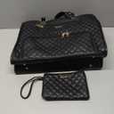 Bagstellar Lunch Tote Bag for Women, 15.6 Inch Laptop Work Bag with Insulated Lunch Box Compartment & Purse Large Capacity Quilted Computer Handbag for Office Business Work Nurse Teacher Travel Casual (Black)