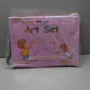 DLUCKY 208 PCS Art Supplies, Drawing Art Kit for Kids Adults Art Set with Double Sided Trifold Easel, Oil Pastels, Crayons, Colored Pencils, Watercolor Pens Gift for Girls Boys Artist, Pink