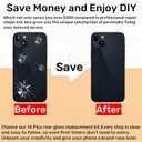 14 Plus Back Glass Replacement for iPhone 14 Plus Rear Back Cover Glass Waterproof and Camera Lens+Professional Repair Tool Kit (Starlight)
