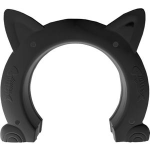 Fhiny Cat Door Interior Door, Back Friendly Kitten Doors Without Flap for Wall Durable and Easy to Install Adds Privacy Pet Door Up to 20 Lb Cute Pass Hole Corridor for Cats Doggies (L: 7" dia, Black)