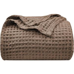 PHF Ultra Soft Waffle Weave Blanket King Size 104"x 90"- Washed Lightweight Breathable Cozy Woven Blanket for Bed - Aesthetic Decor for Couch Bedding Sofa Home Car - Cocoa Brown
