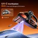 JIGOO T600 Bed Vacuum Cleaner with UV-C Light, 15Kpa Suction 700W Powerful Double Cup Handheld Vacuums, Mattress Vacuum Cleaner with Smart Dust Sensor, Ultrasonic & Heating Tech, HEPA Filter - Corded
