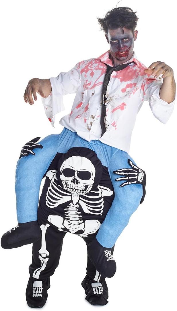 Unisex Piggy Back Skeleton Piggyback Costume - With Stuff Your Own Legs, One Size