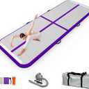 EZ GLAM Air Mat Track Inflatable Gymnastics Tumbling Mat with Electric Air Pump for Cheerleading/ Practice Gymnastics/ Beach/ Park/ Home use (10ftx3.3ftx4in(3x1x0.1m), purple)