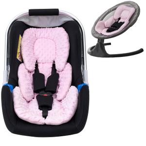 Infant Car Seat Insert, 2-in-1 Reversible Baby Car Seat Head and Body Support, 3D Air Mesh Baby Car Seat Cushion with Cotton Filled, Newborn Carseat Head Support for Stroller, Swing, Carrier(Pink)