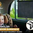 EcoNour Car Window Covers for Baby  Retractable Car Window Shades for Protecting Kids, Passengers & Pets from Harmful Sun Rays | Window Sun Shade for Trucks, SUVs | (22”x24”)