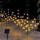 TAILERRI Solar Christmas Pathway Lights for Outside, 4 Pack Artificial Tree Snowflake Stake Lights, Waterproof Christmas Decorations for Yard Garden Patio Party Winter Decor (Warm White)
