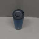 Owala SmoothSip Slider Insulated Stainless Steel Coffee Tumbler, Reusable Iced Coffee Cup, Hot Coffee Travel Mug, BPA Free 20 oz, Grey/Blue (High Dive)