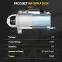 ASAPE Starter Fits for Hyundai for Sonata 2006-2009 for Hyundai for Veracruz 2007-2009 for Kia for Amanti 2007-2008 Replacement New Starter Motor 6949N 113326 8000172 36100-3C130