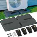 Mini Split Pad for Condenser: Ground Base with Anti Vibration Paver Pads for HAVC Accessories-Rubber Isolation Mat for Air Conditioner Outdoor Units Minisplit Heat Pump Systems 34.6"x18.1"x2"