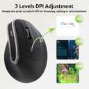 Acer Ergonomic Mouse Wireless, Vertical Computer Mouse for Office, Ergo Mice Rechargeable for Medium to Large Sized Hands, 2.4GHz USB Receiver, 800/1200/1600 DPI, 6 Buttons for Laptop, PC and Desktop