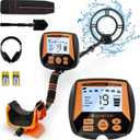 SUNPOW Metal Detector for Adults, Professional Waterproof High Accuracy Metal Detector, 10'' Detection Depth, Pinpoint & Disc & Notch & All Metal & Volume Modes, Strong Anti-Interference-GC-1083