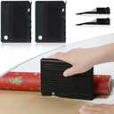 Quicker and Easier Gift Wrap Cutter (2-Pack) | Wrapping Paper Cutter with Replaceable Blade Sets | Christmas Holiday Birthday Wrapping Tool(Black+Black)