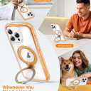 Magnetic for iPhone 16 Pro Case with Stand [Compatible with MagSafe][360° Rotatable Ring Holder Kickstand][Military Grade Protection] Airbag Shockproof Case for i Phone 16Pro 6.3 Inch, Orange