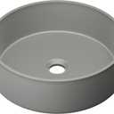 Lisse 14.5 Round Concrete Vessel Bathroom Sink in Dark Grey